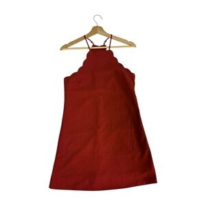 Lulus Red Halter Mini Dress XS Scalloped Neckline Valentine Date Night